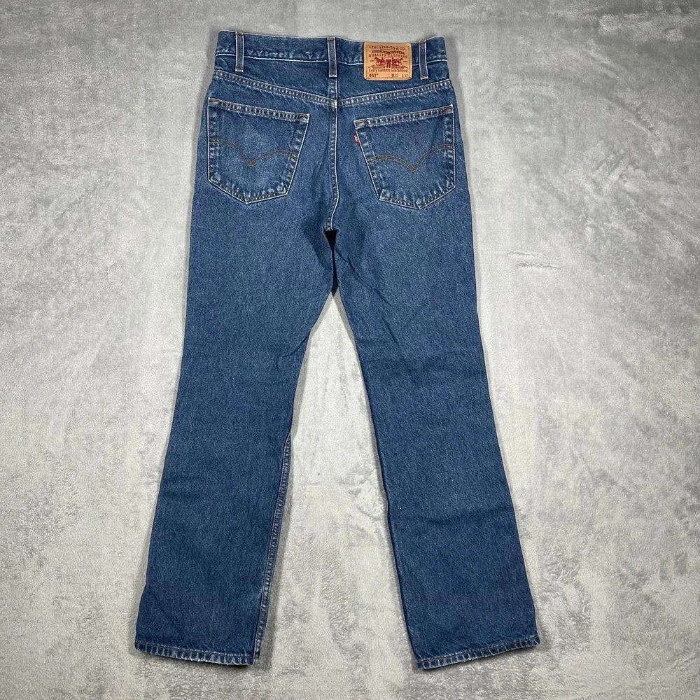 90's Levi's 517 Boot Cut Jeans Mens 32x32 Blue Medium Wash Denim 0216 Vintage